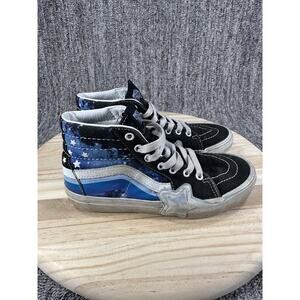 Vans SK8 Rainbow Star Glow Galaxy Black/Blue Girl's High Top Sneakers-Size 2.5y